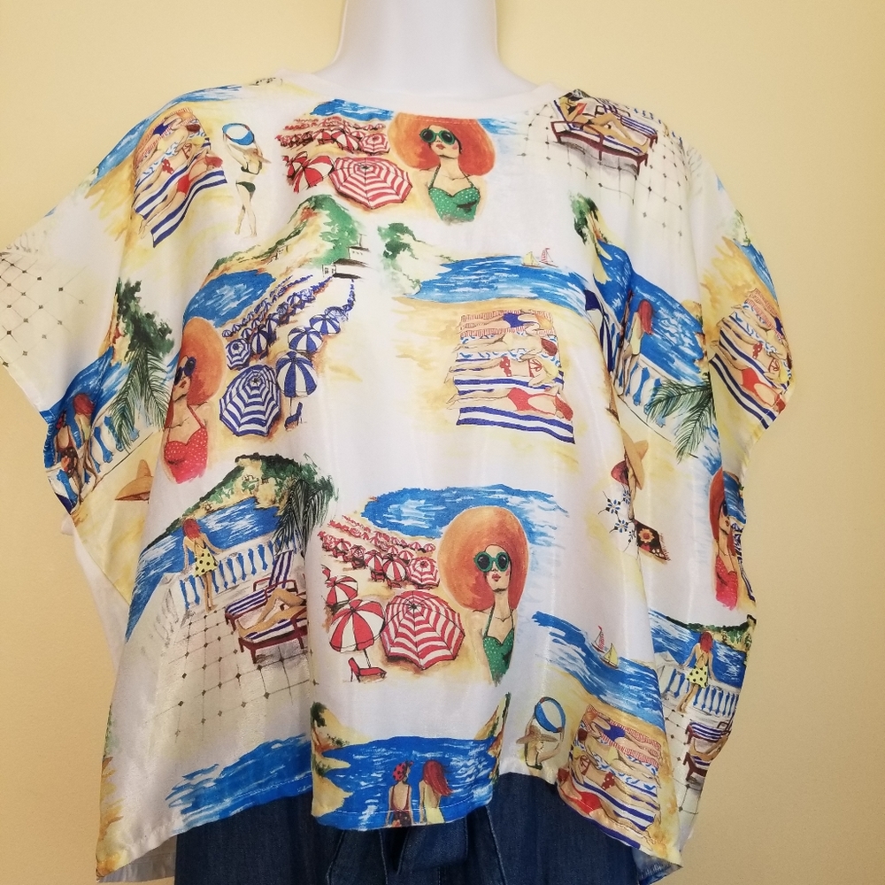 Zara W/B Collection Unique Beach Graphic Retro Vibe